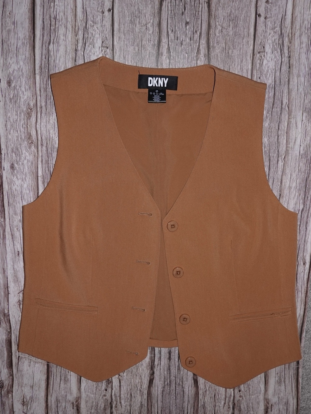 DKNY Camel/Tan Button Front Vest